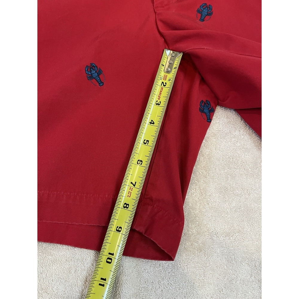 Brooks Brothers 346 Shorts Mens 34 Red Blue All Over Embroidered Lobster Chino - Picture 5 of 5